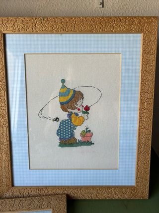 Cuadro Bordado a Mano: Niño pequeño