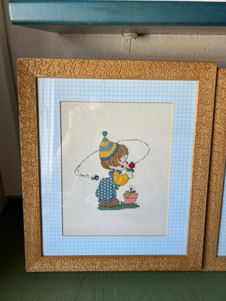 Cuadro Bordado a Mano: Niño pequeño