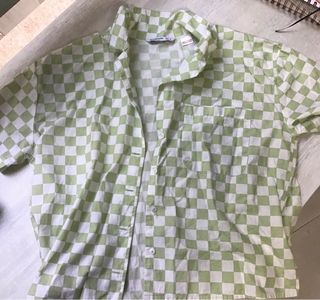 Camisa cuadros verde-blanca