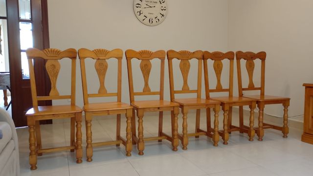 6 sillas de madera de roble