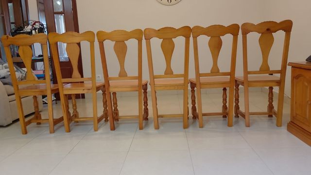 6 sillas de madera de roble