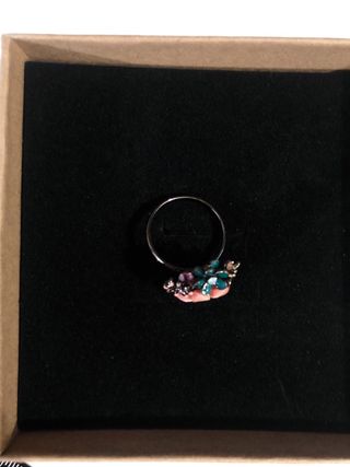 Anillo flores multicolor ajustable