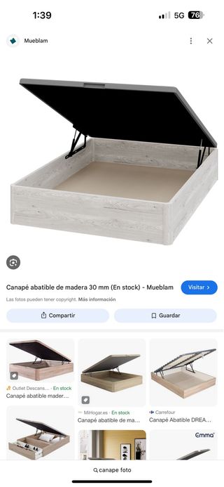 Canapé abatible Mueblam 30mm