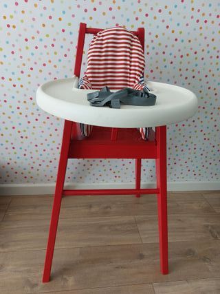 Trona Ikea roja de madera - Silla de bebé