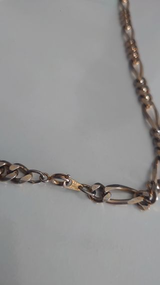 Cadena acero bicolor oro-plata