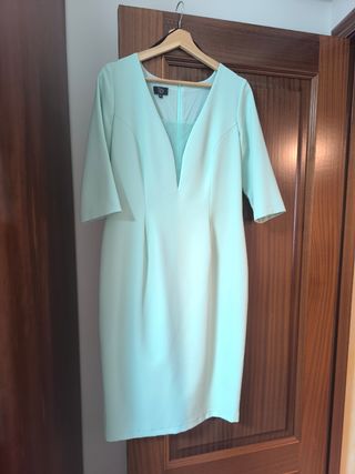Vestido fiesta verde - Talla L