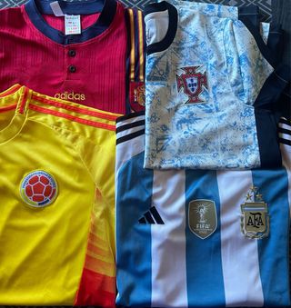 Camisetas Fútbol: España, Portugal, Colombia, Arge
