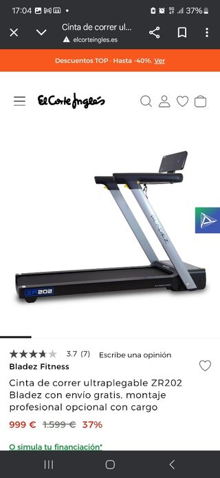 Cinta correr ZR202 plegable
Se vende o se cambia 