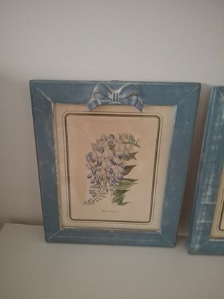 2 Cuadros Flores Vintage