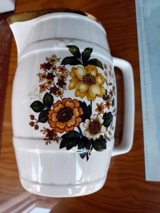 Jarra y 6 tazas de cerveza cerámica años 70