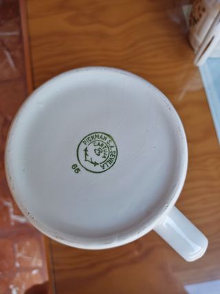 Jarra y 6 tazas de cerveza cerámica años 70
