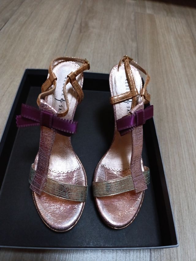 Sandalia Rebeca Sanver Rebajas Tacones Rebeca Sanver Oro Rosa De