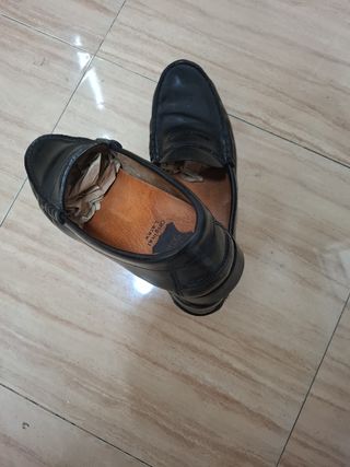 Mocasines negros piel 46 hechos a mano