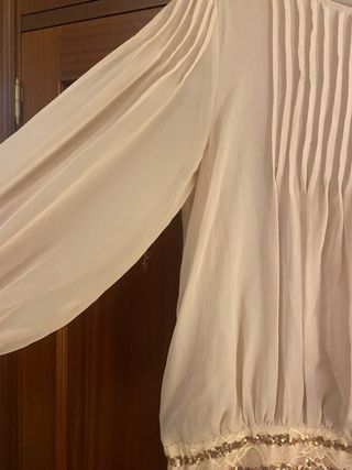 Vestido CABOTINE beige y dorado