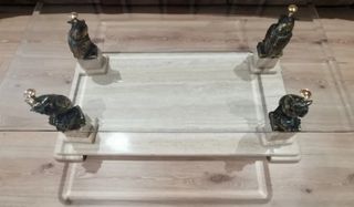 Mesa centro mármol & cristal