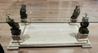 Mesa centro mármol & cristal