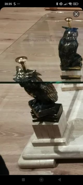 Mesa centro mármol & cristal