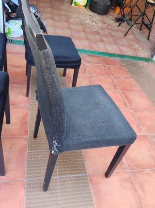 Mesa comedor negra - madera y sillas