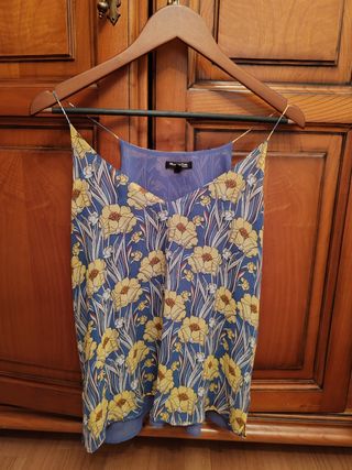 Blusa Massimo Dutti M - Azul c/Amarillo