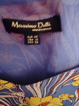 Blusa Massimo Dutti M - Azul c/Amarillo