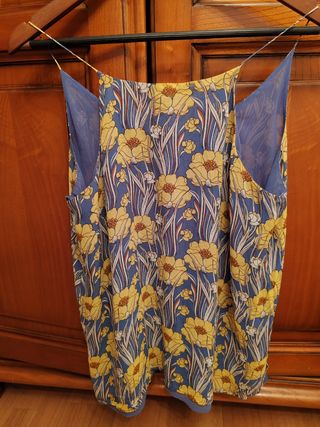 Blusa Massimo Dutti M - Azul c/Amarillo