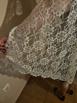 Mantilla de madrina encaje beige