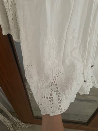 Mono corto blanco bordado - M