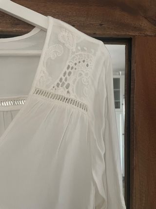 Mono corto blanco bordado - M