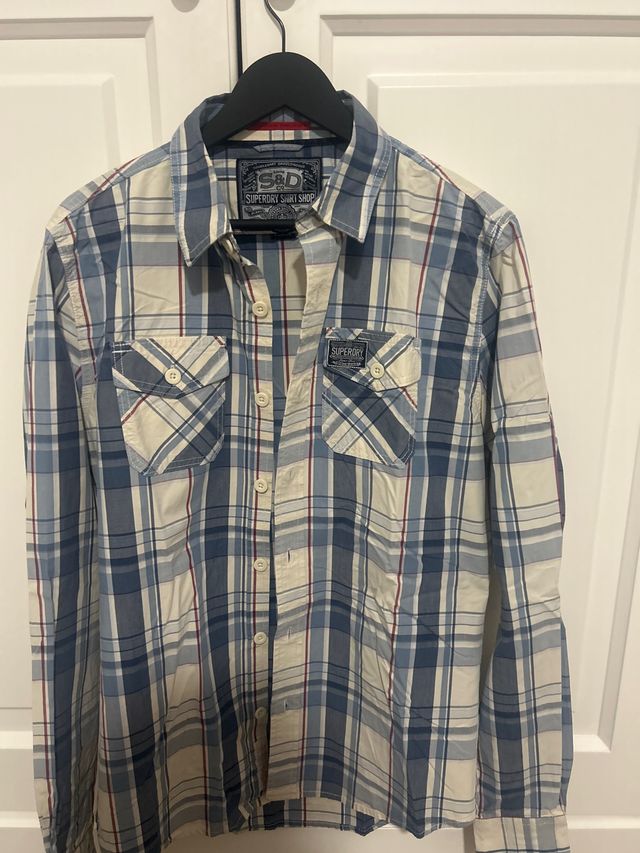 Camisa Superdry XL cuadros azul