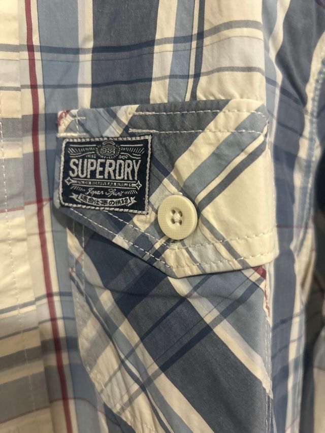Camisa Superdry XL cuadros azul