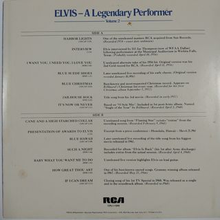 Elvis - A Legendary Performer LP (Vol. 2)