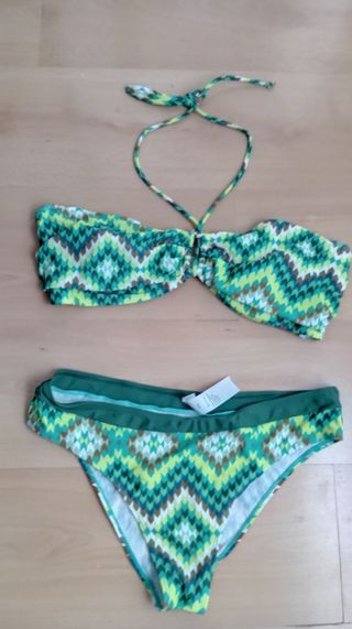 Bikini estampado verde-amarillo