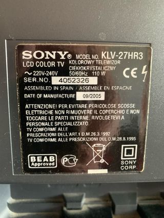 TV Sony LCD Gris