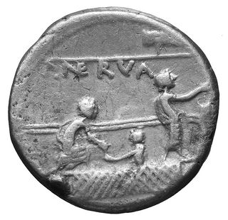 Denario República romana LICINIA P. Licinius Nerva