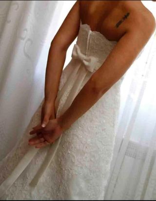 Vestido novia blanco encaje