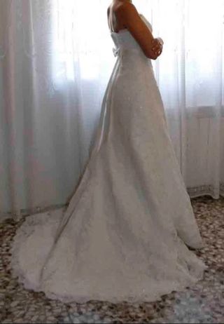 Vestido novia blanco encaje