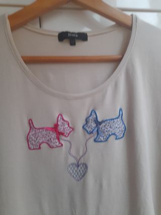 Camiseta Festa talla 52, beige - Perros