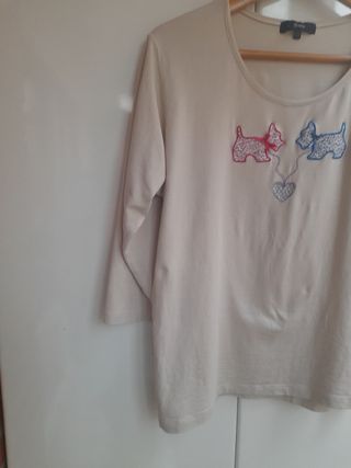 Camiseta Festa talla 52, beige - Perros