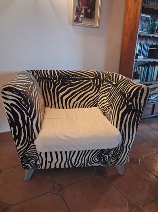 Sillón cebra blanco y negro