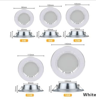4 focos Downlight LED Redondo 5-18W