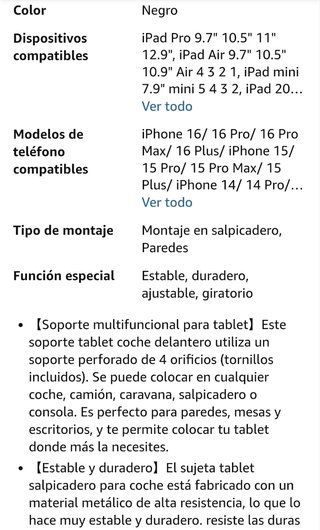 Soporte tablet Woleyi para coche