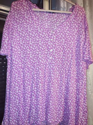 Blusa flores morada - Talla XL