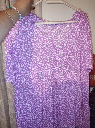 Blusa flores morada - Talla XL