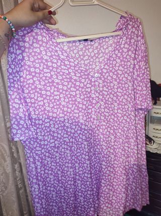 Blusa flores morada - Talla XL