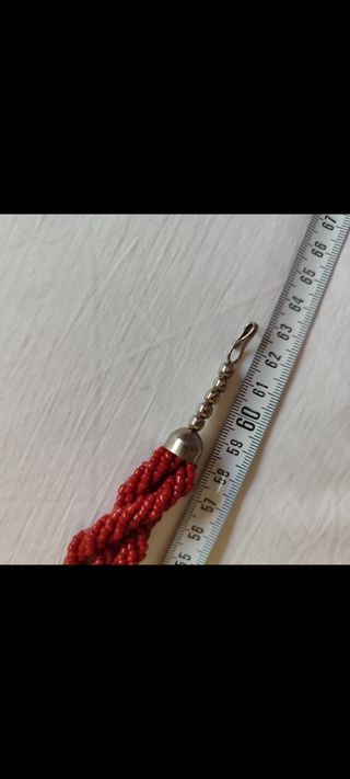 Collar / gargantilla /choker, trenzada color rojo.