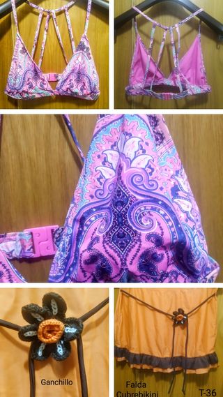 Bikini top + falda cubrebikini t-S