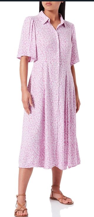 Vestido midi morado con flores