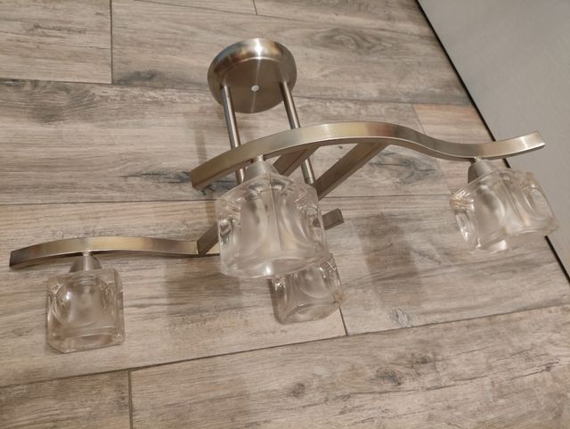 Lámpara techo 4 tulipas hielo