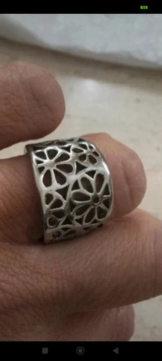Anillo plata - Estilo floral
