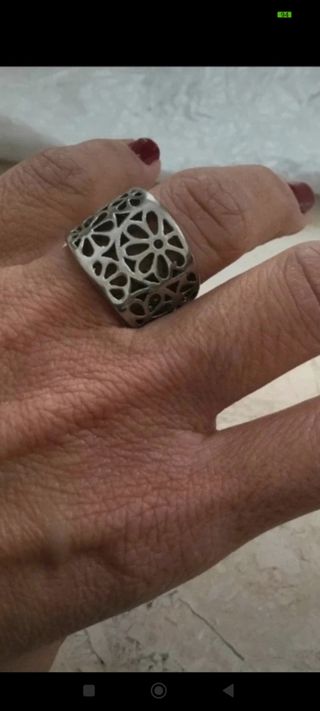 Anillo plata - Estilo floral